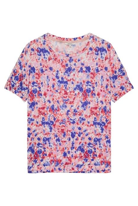 T-SHIRT MET BLOEMENPRINT RED BUD 1