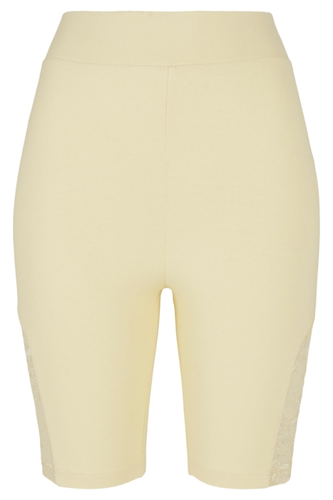 LADIES HIGH WAIST LACE INSET CYCLE SHORTS SOFTYELLOW 1