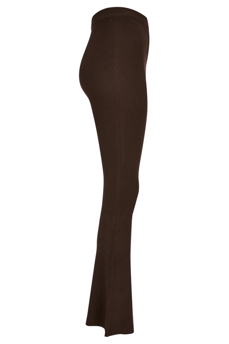 LADIES RIB KNIT BOOTCUT LEGGINGS BROWN 8