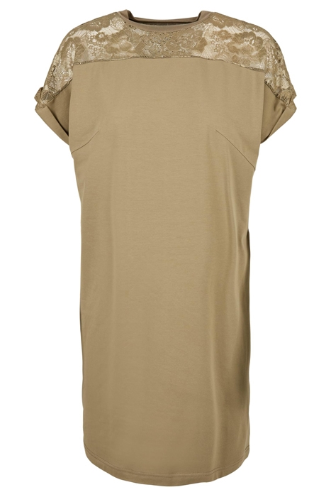 LADIES LACE TEE DRESS KHAKI 1