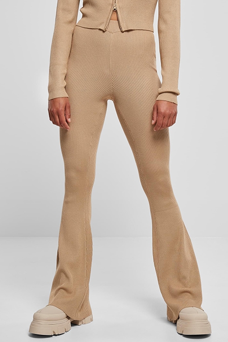 LADIES RIB KNIT BOOTCUT LEGGINGS UNIONBEIGE 2