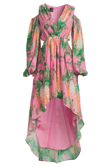 ANDRES ABITO GEORGETTE STAMPA MULTICOLOR PINK/GREEN 6