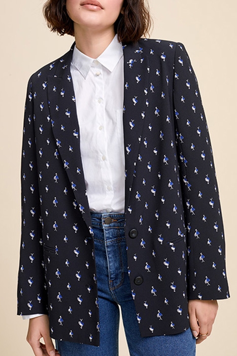 VILMA - BLACK SUIT JACKET WITH BALLERINA PRINT 1