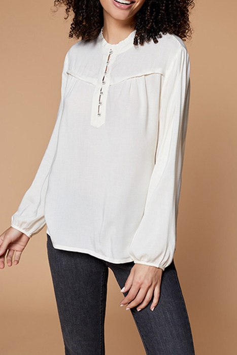 CASSIE - IVORY BLOUSE WITH COLLAR 1