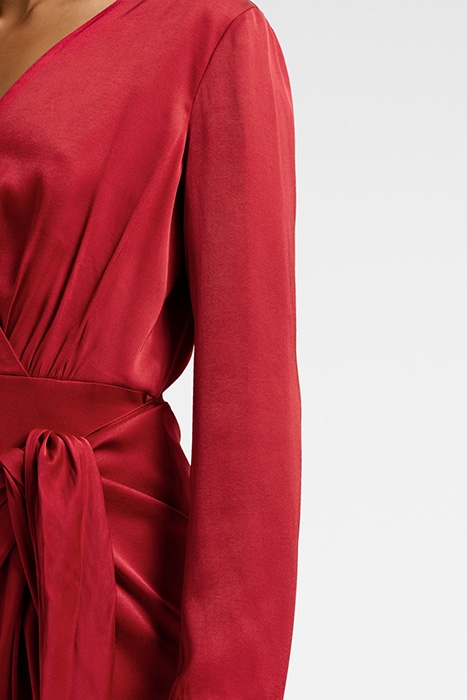 AVA SATIN SARONG MINI DRESS RED 5