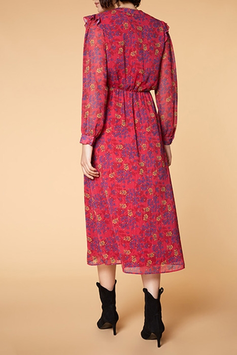 RAIN - FUCHSIA FLORAL PRINT 70'S MAXI DRESS 2
