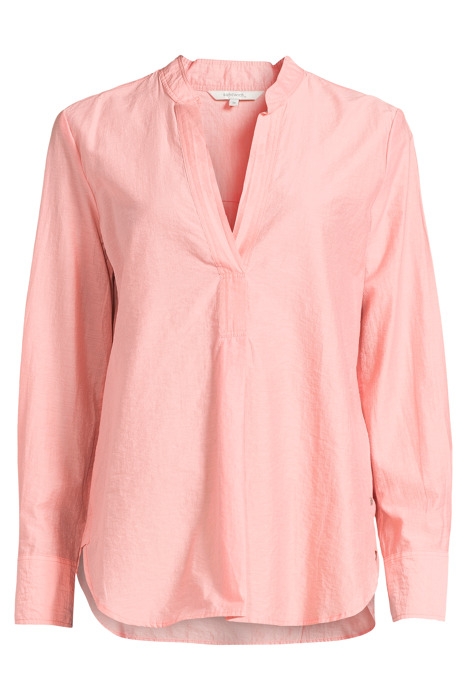 BLOUSE WOVEN LONG SLEEVES ROSETTE/WARM SAND HEATHER 6