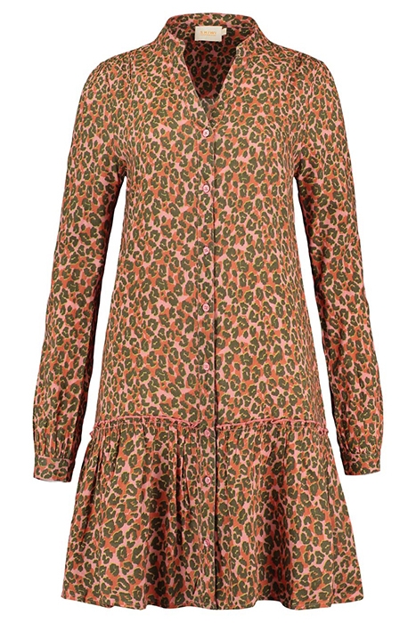 LADIES TUVALU DRESS TROPICAL TIGER STRAWBERRY PINK 5