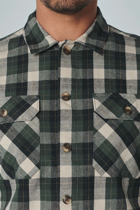 OVERSHIRT BUTTON CLOSURE BRUSHED CHECK RESPONSIBLE CHOICE DA 5