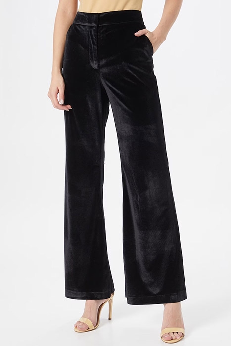 VALENTINA VELVET FLARE PANTS BLACK 1