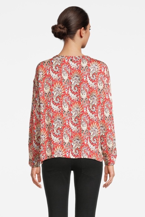 ROUND NECK LS SHIRT SIDE BTN RED 3