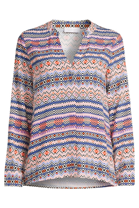 PRINTED BLOUSE WITH V-NECK ROSEWATER 3