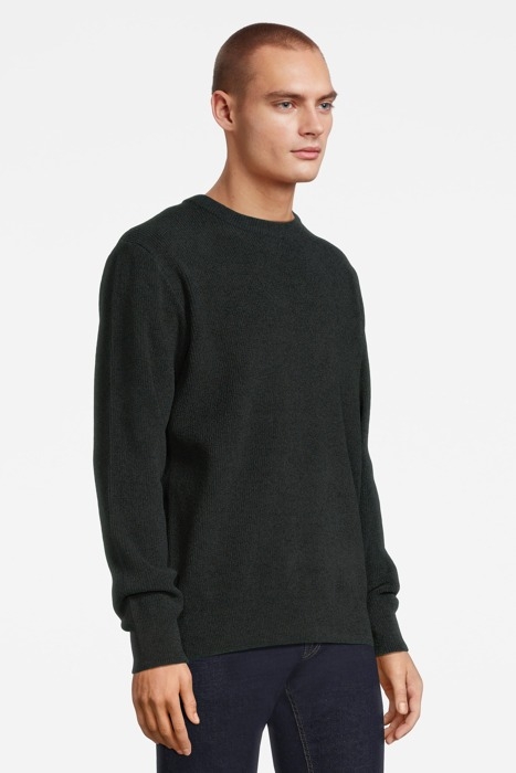 PULLOVER CREWNECK RIBKNIT SUPER SOFT GREENISH BLACK 4