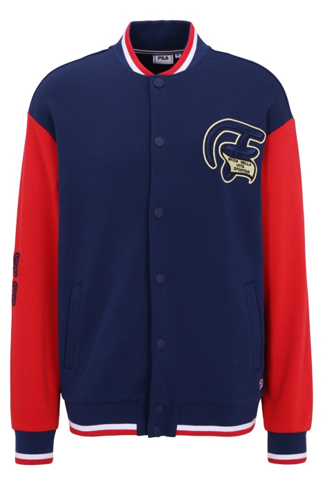 ZUROW COLLEGE JACKET MEDIEVAL BLUE-TRUE RED 1