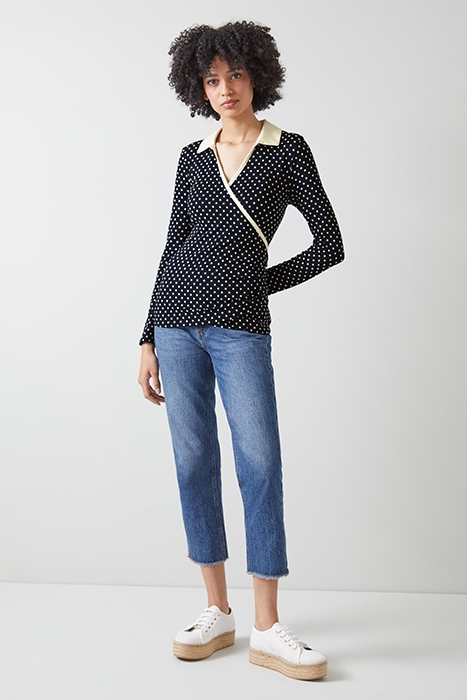 SASKIA BLOUS NAVY/IVORY 1