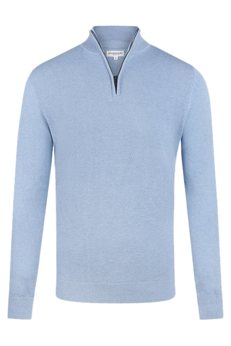 ZIP MOCK SWEATER LIGHT BLUE 1