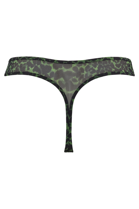 RHAPSODY BLACK GREEN LEOPARD THONG 4