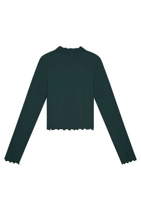 RIB TOP TURTLE LS CROPPED COLLEGE GREEN 2