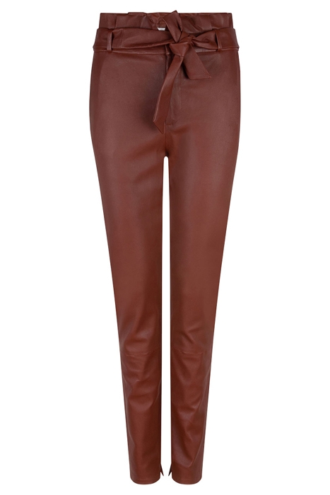 CARREY STRETCH LEATHER PANTS TERRACOTTA BROWN 1