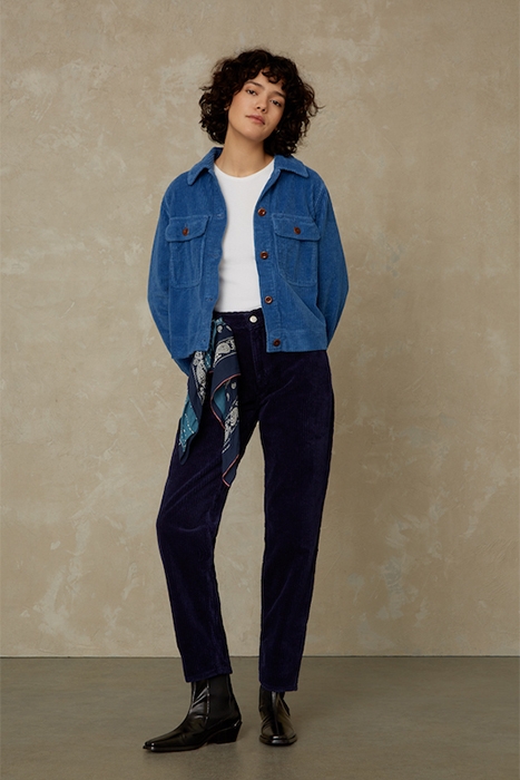 CAROLINE CROPPED WORKER BLUE CORD 2