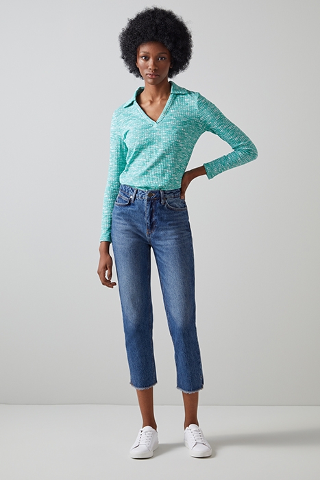 IVES POLO SHIRT GREEN/CREAM 2