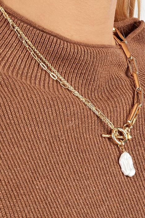 DIVINE PEARL NECKLACE PEARL + GOLD CREAM 3