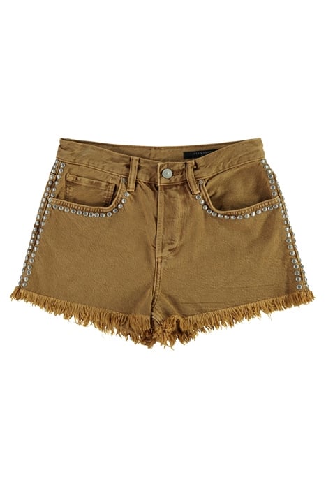 HEIDI STUDDED SHORTS LIGHT BROWN 1