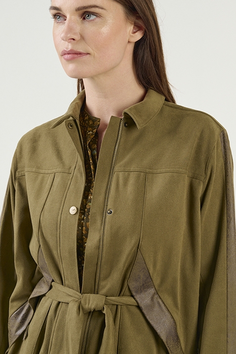 LONG SUEDINE JACKET MILITARY OLIVE 4