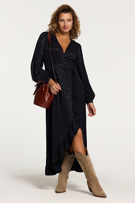 LADIES MODENA DRESS FOREST JAQUARD DARK NAVY BLUE 1