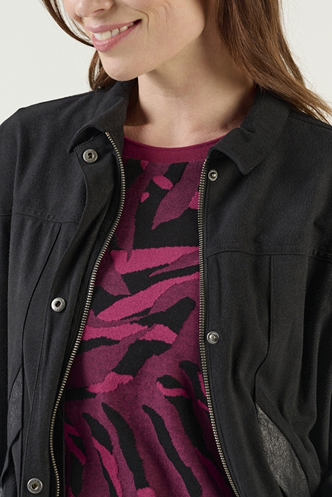 LONG SUEDINE JACKET ALMOST BLACK 4