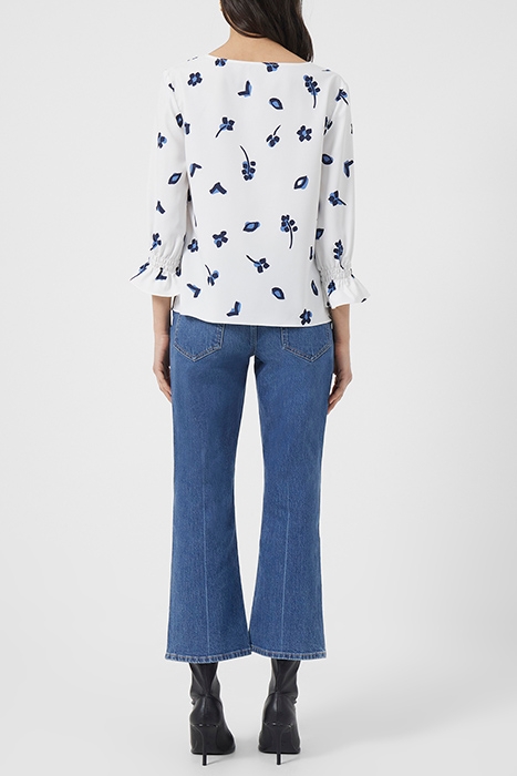 BHELLE CREPE LIGHT 3/4 SLV TOP WINTER WHITE MULTI 3