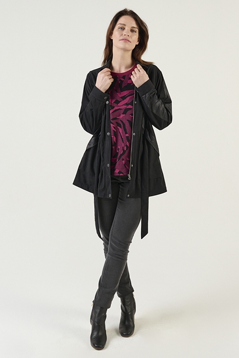 LONG SUEDINE JACKET ALMOST BLACK 2