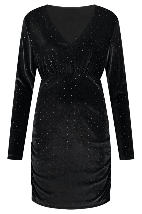 VELVET FOIL DRESS BLACK/GOLD 1