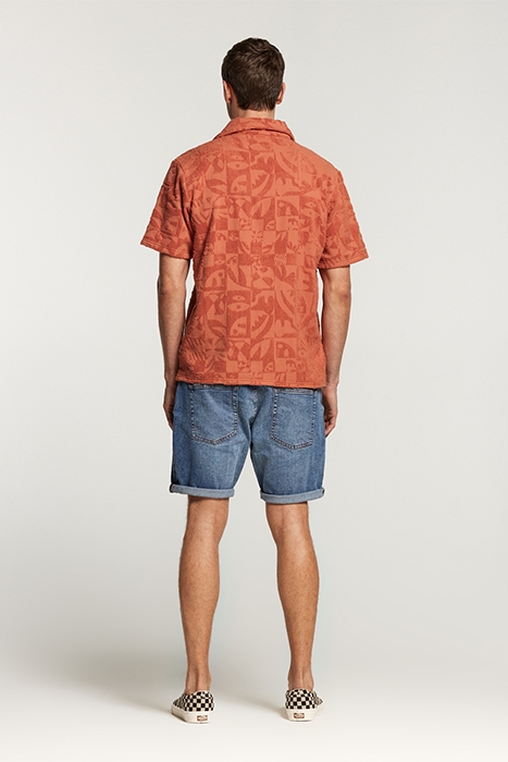 MEN TOWELING SHORTSLEEVE SHIRT LIGHT RUST ORANGE 6