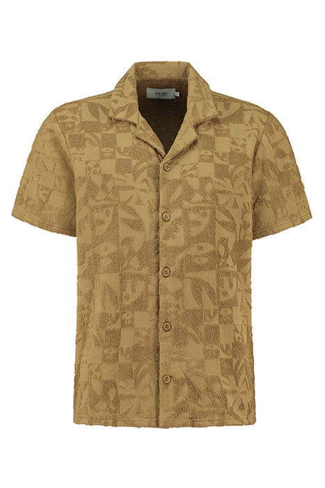 MEN TOWELING SHORTSLEEVE SHIRT DARK MOSS GREEN 7