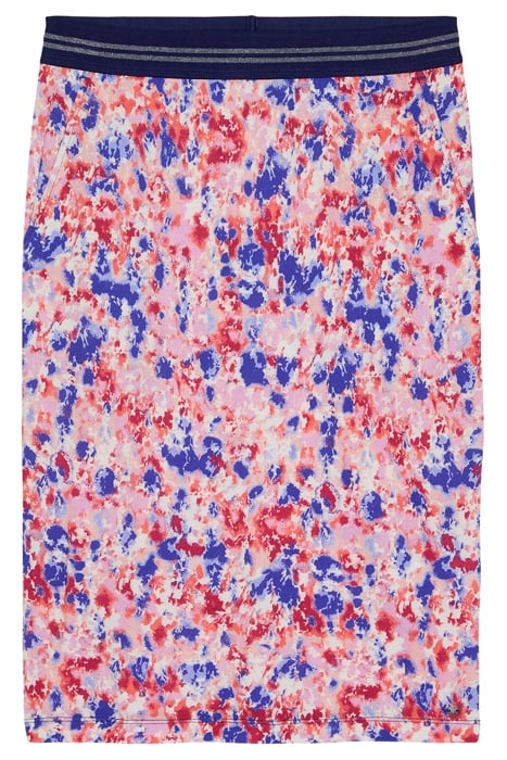 MIDI A-LIJN BLOEMENPRINT ROK MET ELASTISCHE BAND RED BUD 5