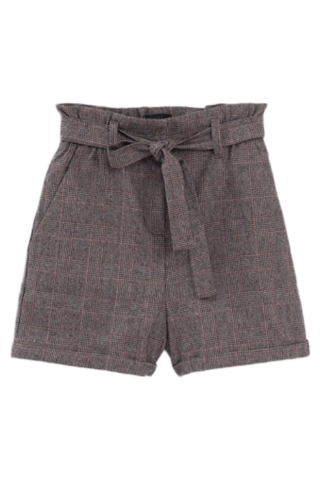 WOMEN'S GREY CHECK SHORT WITH REMOVABLE BELT 6