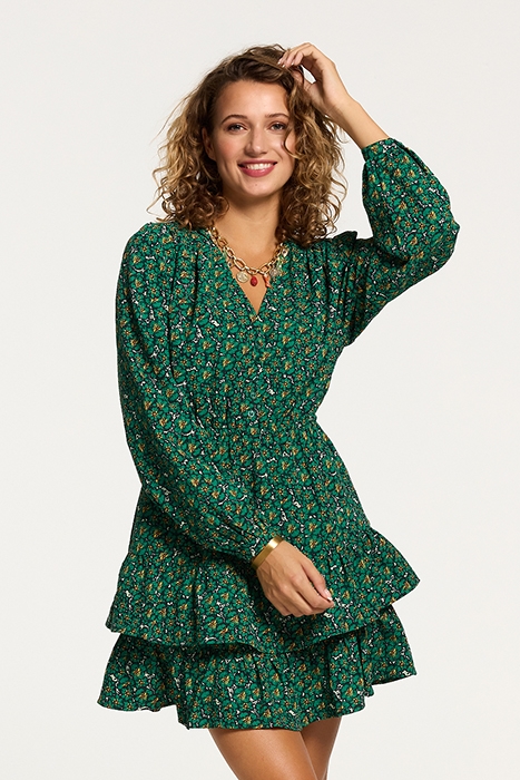 TARIJA DRESS POPPY FLOWER RAIN GREEN FLOWER 1