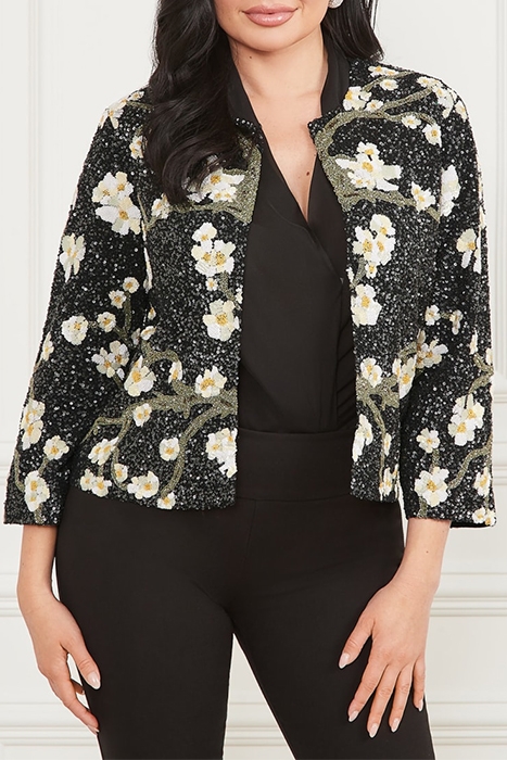 MARCIANO BY GUESS PRECIOUS EMBROIDERED JACKET BLOSSOM BLACK 1