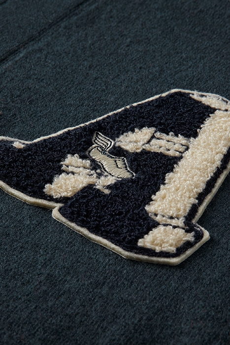 BOILED WOOL COLLEGE CARDIGAN WITH BADGE COMBO A 3