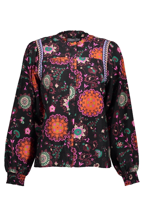 BLOUSE BLACK/BURGUNDY/PINK COMBI 1