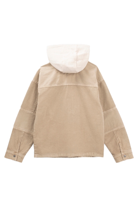 BEIGE DENIM JACKET WITH DETACHABLE HOOD 4