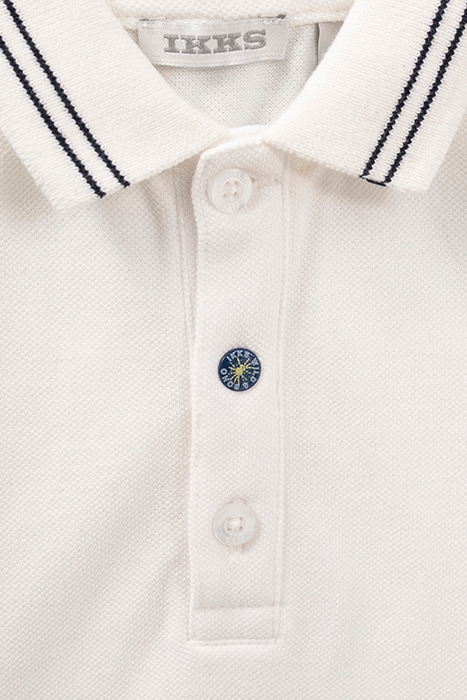 BABY BOYS’ WHITE POLO SHIRT WITH NAVY STRIPED COLLAR 7