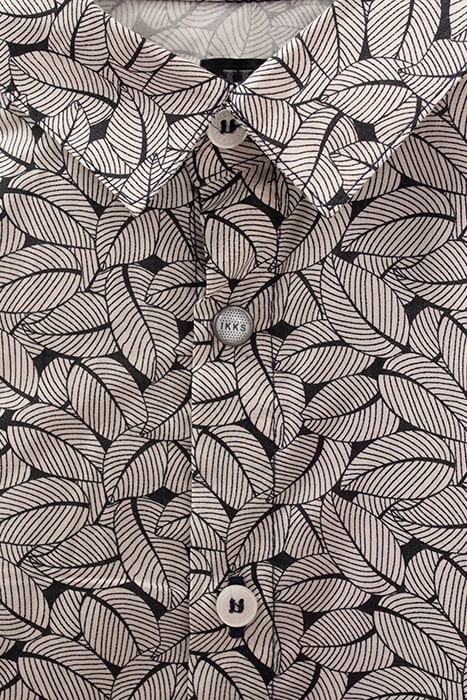 BOYS’ BLACK GRAPHIC LEAF PRINT SHIRT 4