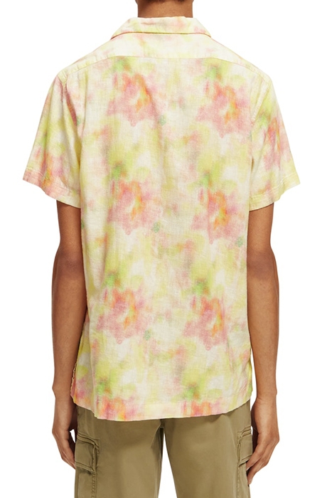 TIE-DYE PRINTED LINEN-BLEND SHORTSLEEVE SHIRT MULTI TIE DYE 4