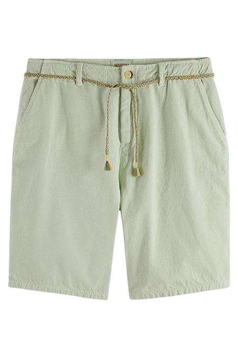 FAVE - GARMENT DYED COTTON LINEN SHORT MINT 1