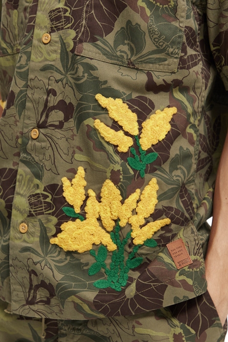 PRINTED SHORT SLEEVE TWILL SHIRT WITH SPECIAL EMBROIDERIES C 8