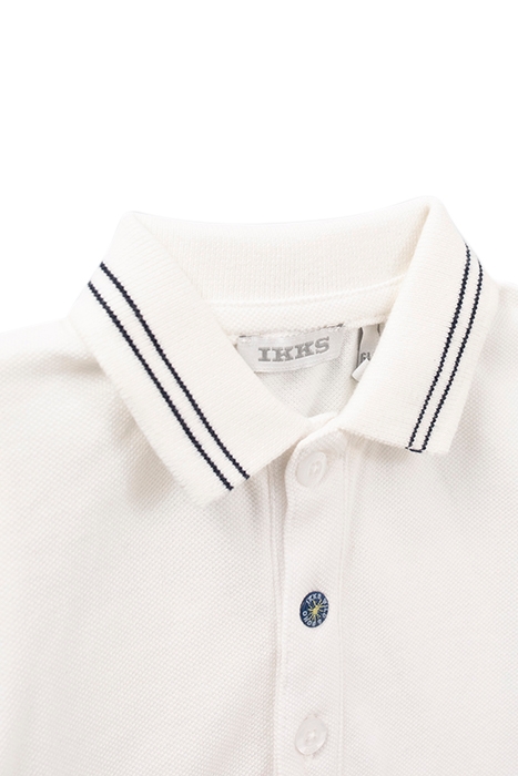 BABY BOYS’ WHITE POLO SHIRT WITH NAVY STRIPED COLLAR 4