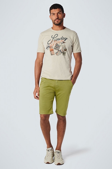 SHORT CHINO GARMENT DYED TWILL STRETCH LIGHT GREEN 3