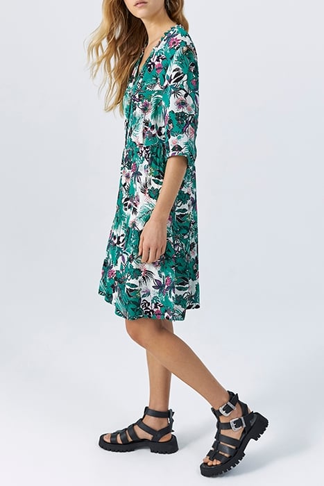GREEN PLANT PRINT DRESS 4